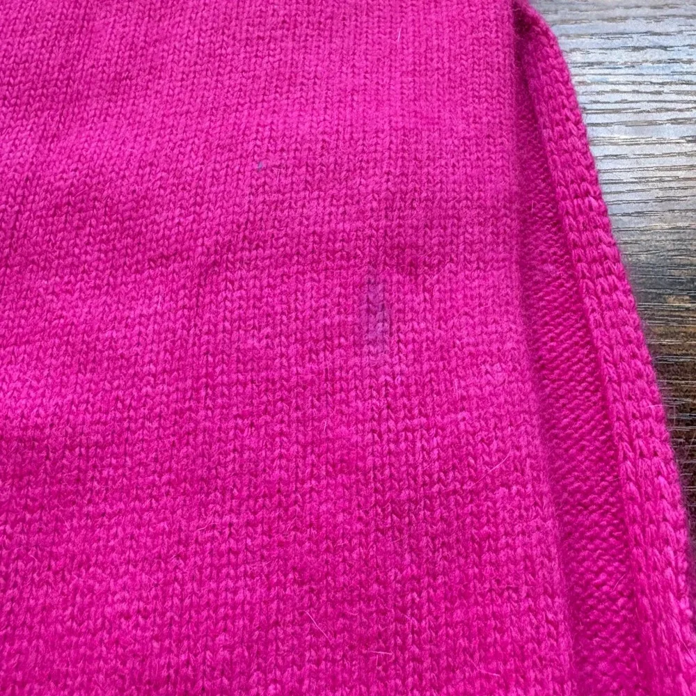 Lauren Ralph Lauren Pink Cable Knit Button Wrap Scarf Rabbit Hair Blend
